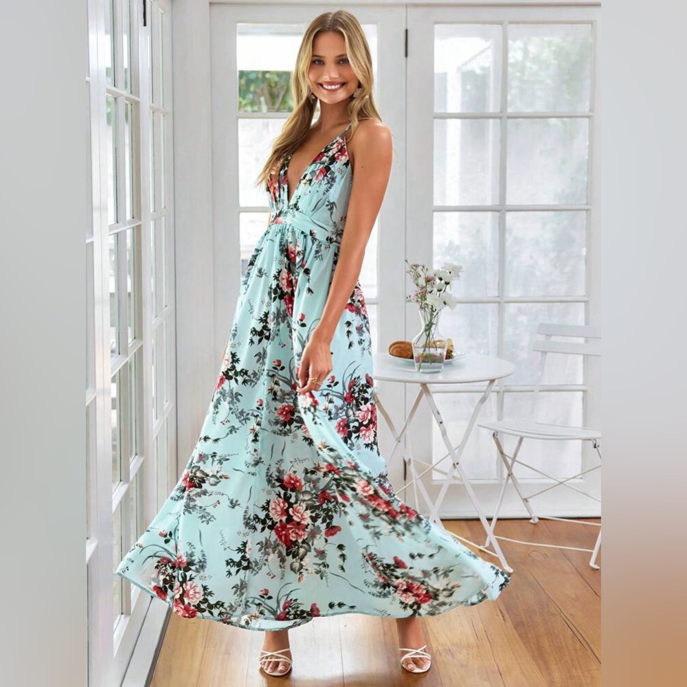 SHEIN floral Maxy vacation dress size 6 used